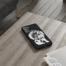 Load image into Gallery viewer, Black and White Wolf and Compass Tough Mobile Phone Cases
