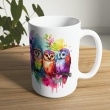 Load image into Gallery viewer, Fifth In The Series of Rainbow Owl White Ceramic Mug, 11oz and 15oz
