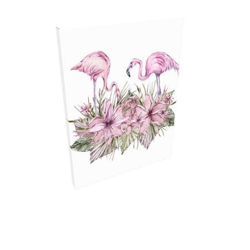 Rectangle Canvas Pink Flamingos