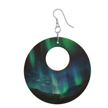 Load image into Gallery viewer, Wood Organic Shape Earing Northern Lights
