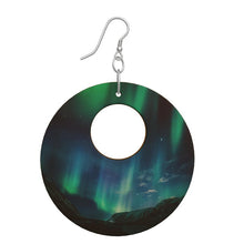 Load image into Gallery viewer, Wood Organic Shape Earing Northern Lights
