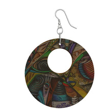 Load image into Gallery viewer, Wooden Organic Shape Earrings Abstract Art
