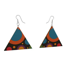 Load image into Gallery viewer, Wooden Geometric Shape Earrings Bubbles
