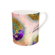 Load image into Gallery viewer, Bone China Orange Spiral with looks of Gold Glitter Mug
