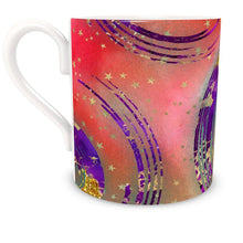 Load image into Gallery viewer, Bone China Orange Spiral with looks of Gold Glitter Mug
