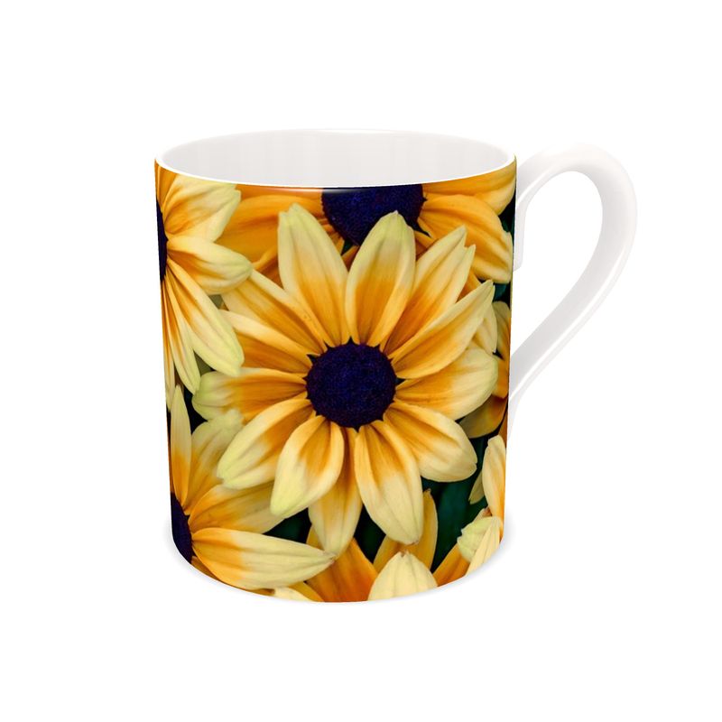 Bone China Yellow Flowers Mug