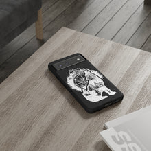 Load image into Gallery viewer, Black and White Wolf and Compass Tough Mobile Phone Cases
