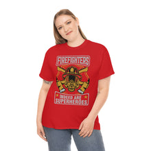 Load image into Gallery viewer, Firefighters Indeed Are Super Heros Unisex Heavy Cotton T-Shirt
