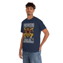 Load image into Gallery viewer, Firefighters Indeed Are Super Heros Unisex Heavy Cotton T-Shirt
