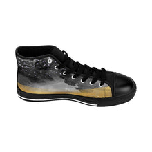 Load image into Gallery viewer, Dark and Gold Men&#39;s High Top Trainers
