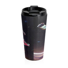 Load image into Gallery viewer, Astronaut Skateboarding in Space Travel Mug
