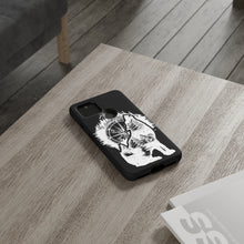 Load image into Gallery viewer, Black and White Wolf and Compass Tough Mobile Phone Cases
