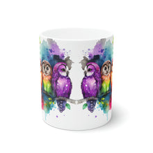 Load image into Gallery viewer, Fifth In The Series of Rainbow Owl White Ceramic Mug, 11oz and 15oz
