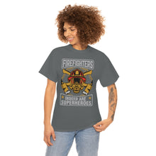 Load image into Gallery viewer, Firefighters Indeed Are Super Heros Unisex Heavy Cotton T-Shirt
