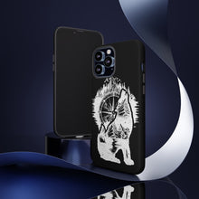 Load image into Gallery viewer, Black and White Wolf and Compass Tough Mobile Phone Cases
