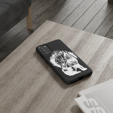 Load image into Gallery viewer, Black and White Wolf and Compass Tough Mobile Phone Cases
