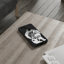 Load image into Gallery viewer, Black and White Wolf and Compass Tough Mobile Phone Cases
