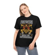 Load image into Gallery viewer, Firefighters Indeed Are Super Heros Unisex Heavy Cotton T-Shirt
