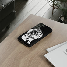 Load image into Gallery viewer, Black and White Wolf and Compass Tough Mobile Phone Cases
