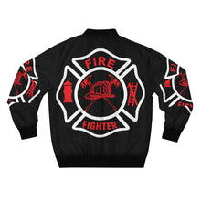 Load image into Gallery viewer, Fire Fighter Emblem Design Bomber Jacket
