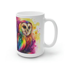 Load image into Gallery viewer, Fourth In The Series of Rainbow Owl White Ceramic Mug, 11oz and 15oz
