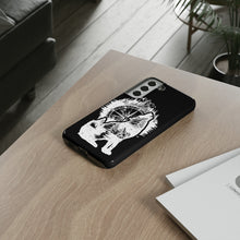 Load image into Gallery viewer, Black and White Wolf and Compass Tough Mobile Phone Cases
