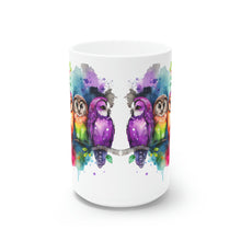 Load image into Gallery viewer, Fifth In The Series of Rainbow Owl White Ceramic Mug, 11oz and 15oz
