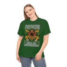 Load image into Gallery viewer, Firefighters Indeed Are Super Heros Unisex Heavy Cotton T-Shirt
